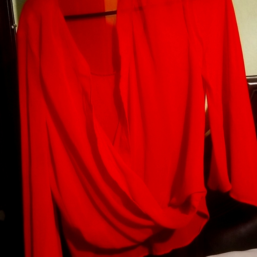 women blouse beautiful vibrant orange color